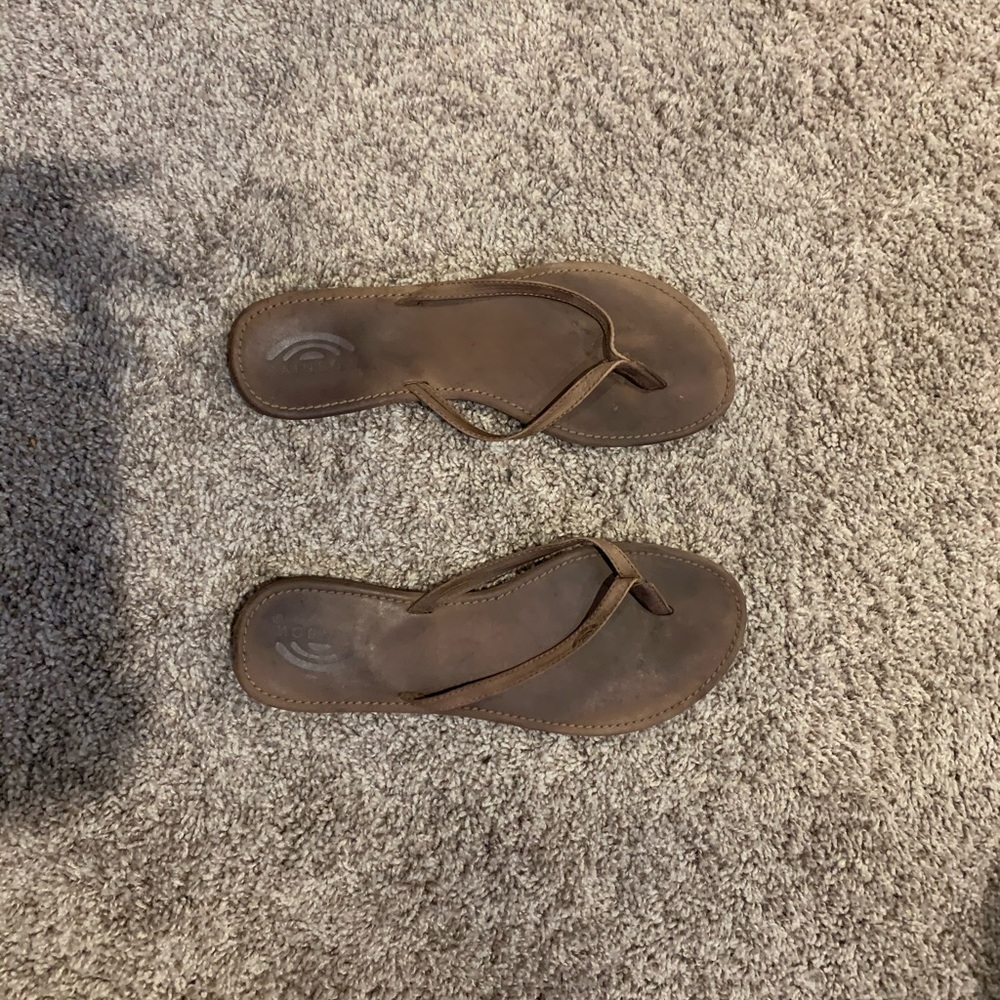 Rainbow flip flops